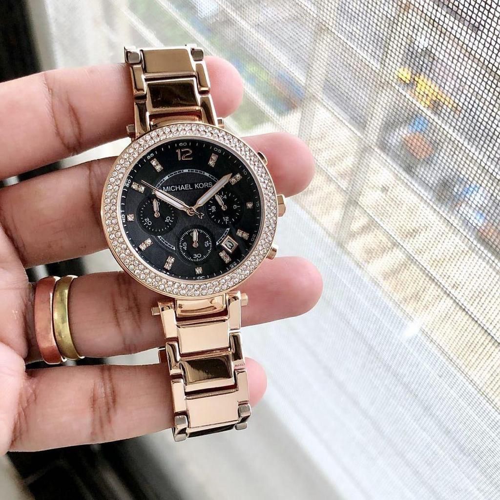 Michael Kors Parker Rose Gold Black