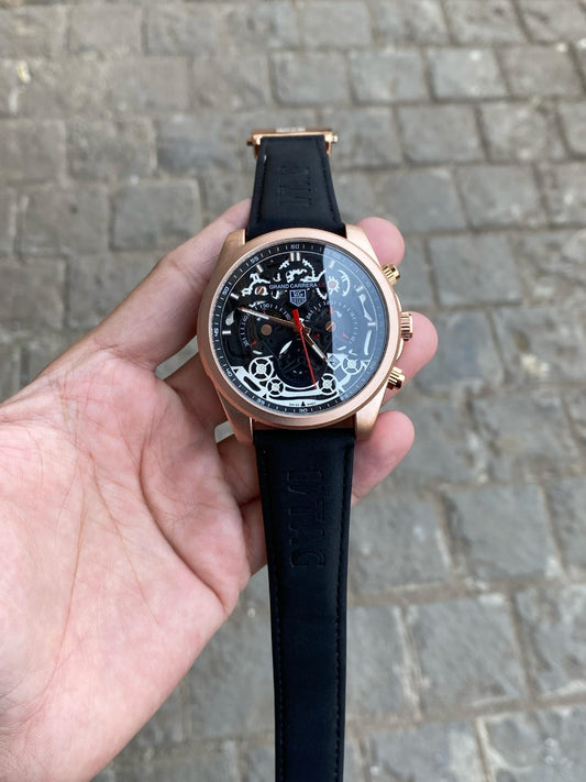 Tag Heuer CR 7 Black Belt Rose Gold Dial