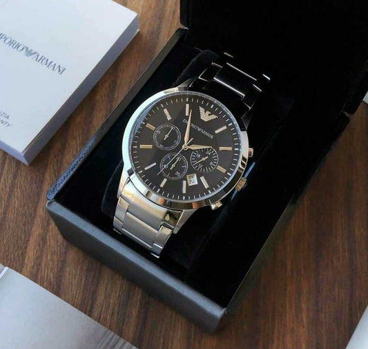 Armani Silver Black Chain