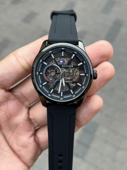 Tommy Hilfiger Automatic Full Black Silicone